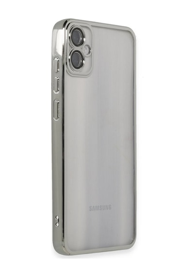Uray Store Samsung Galaxy Uyumlu  A05 Kılıf Razer Lensli Silikon - Gümüş