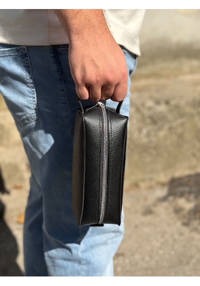 Gogo Erkek Hakiki Deri Günlük Portföy El Çantası Siyah