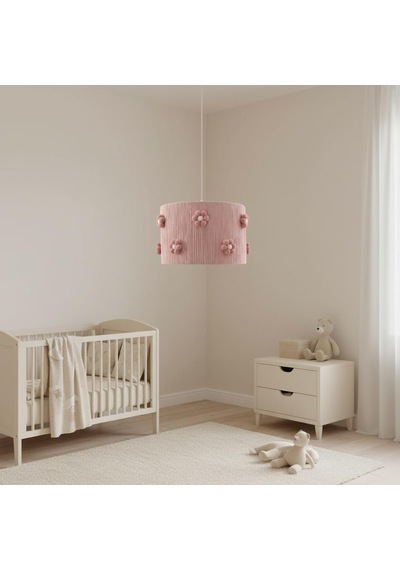 Makrome Papatyalı Çocuk Avize Pembe