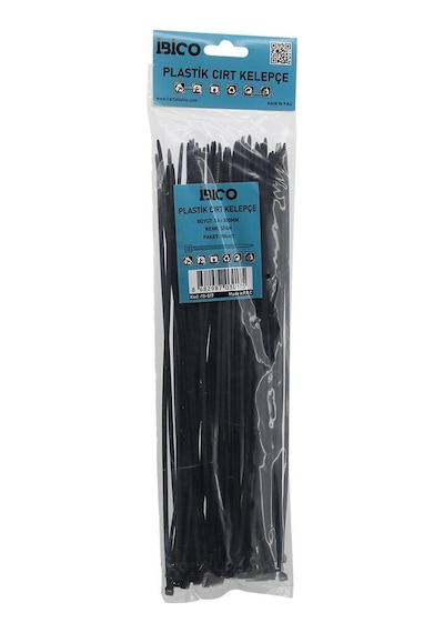 Siyah 3.6x300mm Plastik Cırt Kelepçe 100pcs Go53/1395