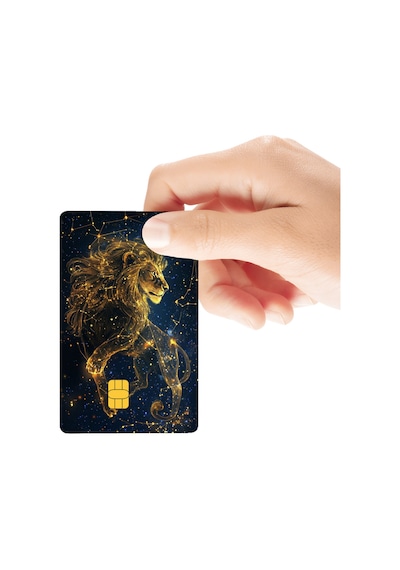 Aslan Burcu Temalı Parlak Kredi/banka Kart Kaplama Sticker Standart