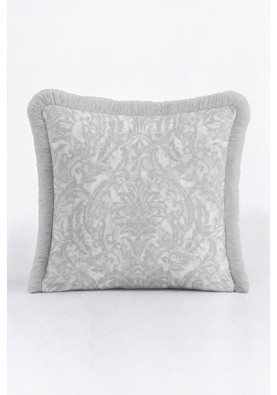 Damask Avangart Klasik Motifli Saçaklı Yastık Kılıfı - Zarif Saray Krem Gri Püsküllü Kırlent Kılıfı Puslu Kanyon Saten Damask Avangart Klasik Motifli Saçaklı Yastık Kılıfı - Zarif Saray Krem Gri Püsküllü Kırlent Kılıfı Puslu Kanyon Saten