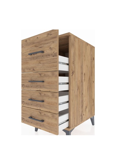 Kronos Komodin 4 Çekmeceli 44x59x96 Çam-çam Atlas Çam