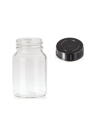 Şeffaf Cam Geniş Boyunlu Numune Şişe 500 Ml