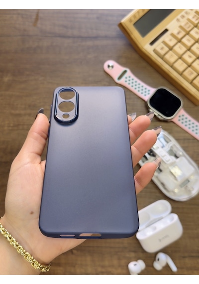 Samsung Galaxy S25 Edge Uyumlu Süper İnce Mat Ultra Thin Silikon Kılıf Lacivert