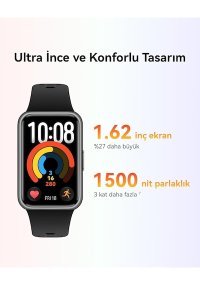 Band 11 Akıllı Saat, 1.62 Amoled Ekran, 1500 Nit, Spor Ve Aktivite Takibi, Kalp Atış Hızı Ve Spo2 Ölçümü, 14 Güne Varan Pil Ömrü, Duygusal Zindelik Özellikleri, 5 Atm Suya Dayanıklılık, Siyah