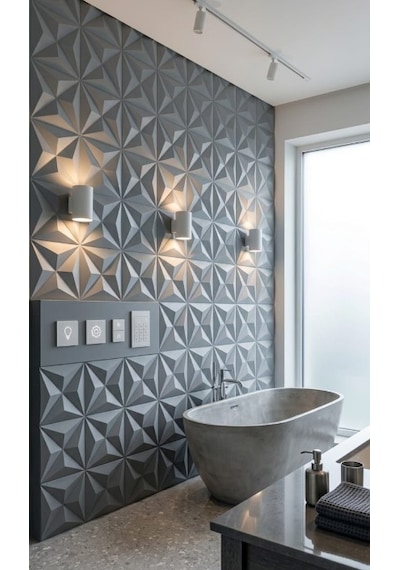 Modern Geometrik Duvar Paneli 50x50 - 10 Lu Avantaj Paketi 2.5 Metre Kare Renk - Gold