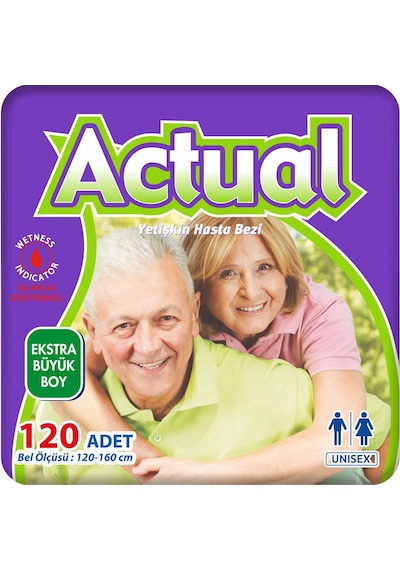 Actual Extra Büyük Boy Yetişkin Hasta Bezi XL Beden 4 x 30'lu