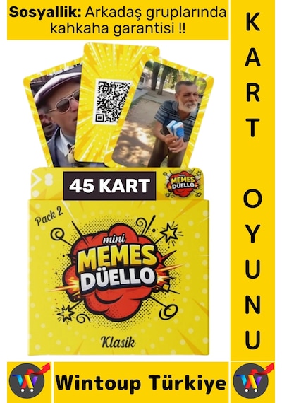 Kartoyun Arkadaş Grup Yaratıcılık Düşünme Sosyallik Eğlence Kart Oyunu Mini Memes Düello-klasik 2