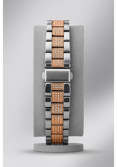 Taşlı Metal Kordon Kadın Kol Saati Rose/gümüşiçisiyah - 646846802 Rose Gold