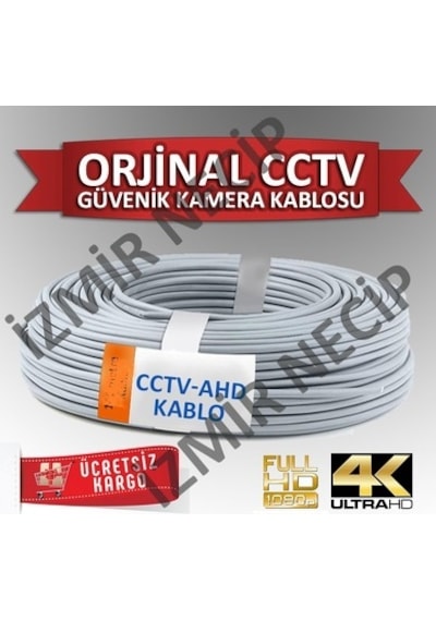50 Metre Güvenlik Kamera Kablosu Cctv 2+1 Ahd Analog Kamera Kablo