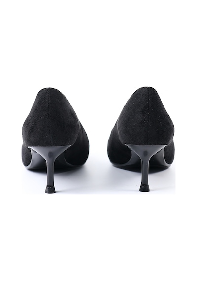 Tuna Hakiki Deri Siyah Süet Topuklu Kadın Ayakkabı, Stiletto - Z8583 Siyah Süet