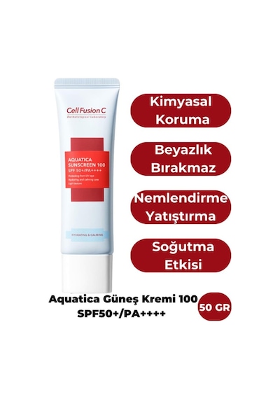 Cell Fusion C Aquatica Nemlendirici Yüksek Koruyucu Tüm Cilt Tipleri Için Güneş Kremi 100 Spf50 /pa 50 G