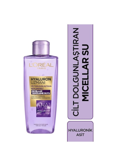 L'Oreal Paris Hyaluron Uzmanı Cilt Dolgunlaştıran Nemlendirici Micellar Temizleme Suyu 200 ML