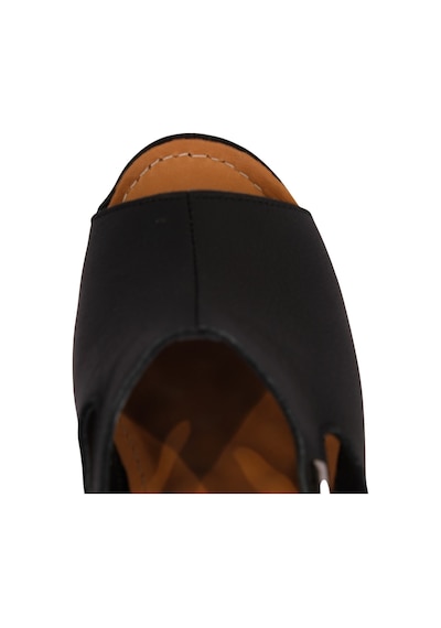 Napa Shoes Ortopedik Konforlu Dolgu Topuk Ayarlanabilir Açık Burun Terlik Napa-1001 Siyah