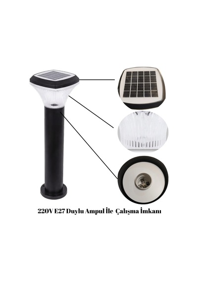 Forlife 100watt Güneş Enerjili Solar Bahçe Armatürü 60cm Direkli Fl-3337