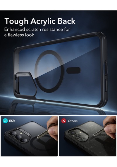 Esr Samsung Uyumlu S25 Plus Halolock Magsafe Classic Hybrid Silikon Kılıf Şeffaf Siyah