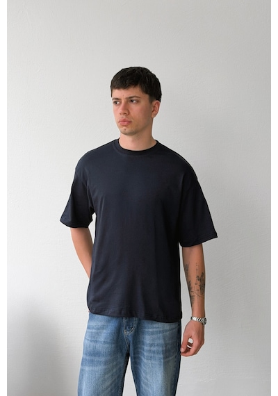 Flaw Oversize 3'lü Basic Tişört-29980 Siyah