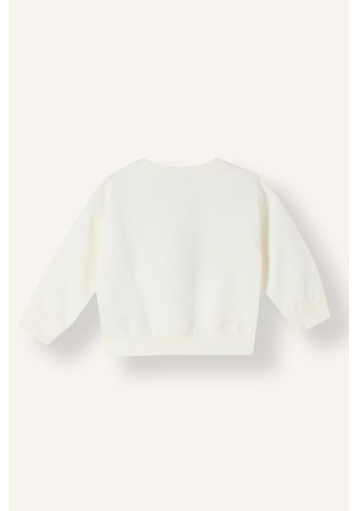 Defacto Bisiklet Yaka Baskılı Sweatshirt Erkek Bebek H8402a526auwt34 Beyaz-wt34