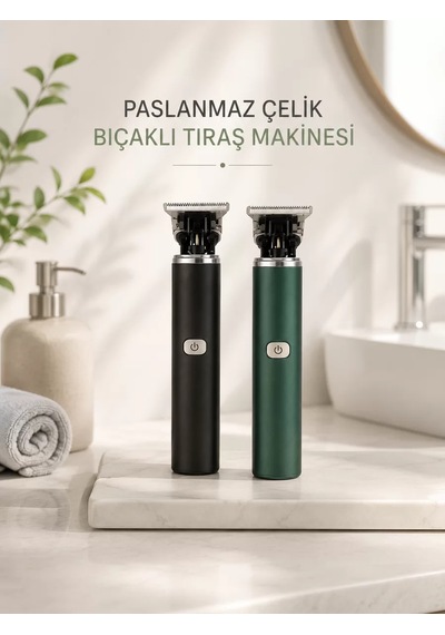 Tıraş Makinesi Profesyonel Paslanmaz Çelik T-bıçak Saç Sakal Ense Vücut Mh-hs4754-9415