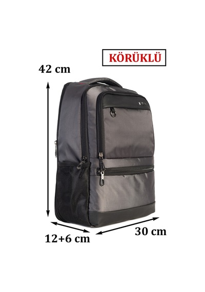 Case Club Körüklü Notebook Laptop Sırt Çantası 14""-15,6" İnç Su İtici Kumaş Antrasit