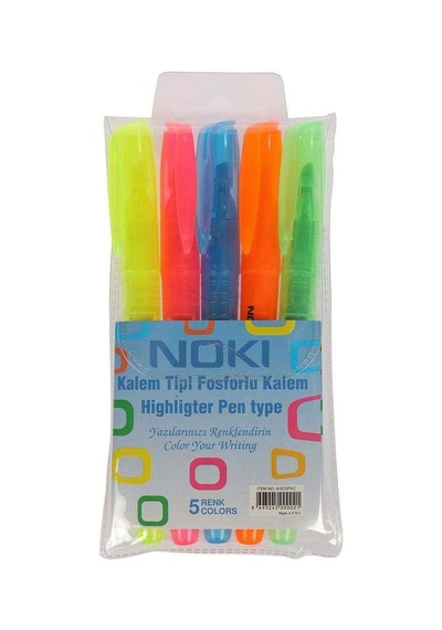 Kalem Tipi Fosforlu Kalem 5 Renk 91875pvc Çok Renkli