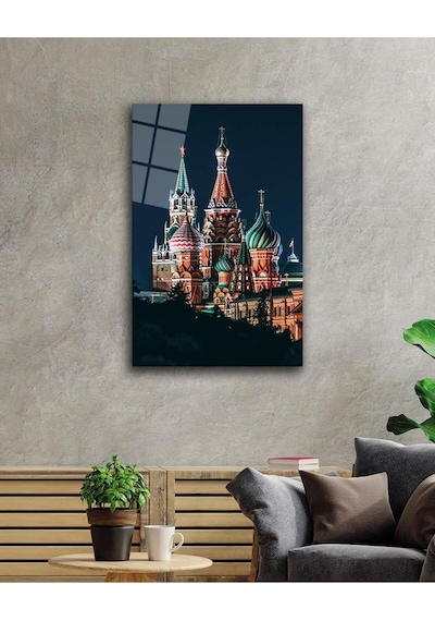 Moskova Cam Tablo 4mm Dayanıklı Temperli Cam, Moscow Glass Wall Decor