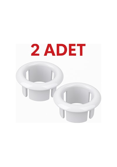 2 Adet Beyaz Lavabo Taşma Yüzüğü Evye Taşma Deliği Kapağı Plastik Gider Aksesuarı Uyumlu Diğer