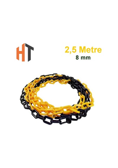 Plastik Zincir Sarı-siyah Kalın 8mm 2,5 Metre