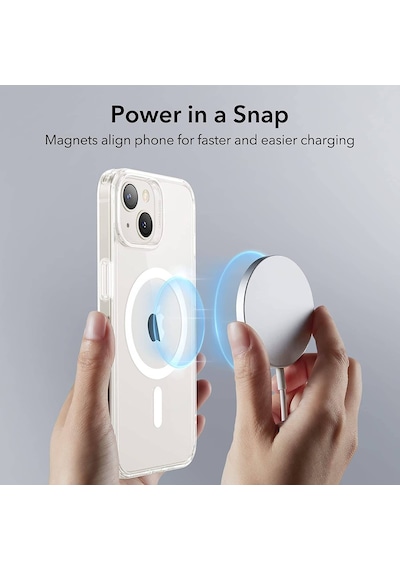 Ennar Apple Uyumlu iPhone 17 Magsafe Şarj Özellikli Sararmaz Şeffaf Sert Mika Silikon Kılıf Şeffaf