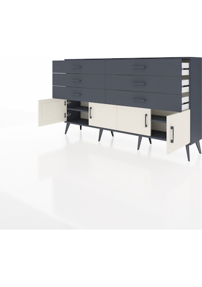 Arges Konsol 2 Raflı 6 Çekmeceli 4 Kapaklı 176x30x99 Antrasit-ayt Antrasit-aytaşı/antrasit Arges Konsol 2 Raflı 6 Çekmeceli 4 Kapaklı 176x30x99 Antrasit-ayt Antrasit-aytaşı/antrasit