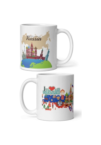 Rusya Kupa Bardak 2 Adet Seyahat Hatıra Russia Mug
