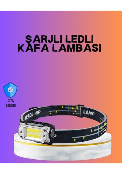 Hubrendy Tekno Beyaz Led Işık Sensörlü Kafa Lambası Lityum Batarya Led El Fenerli Şarjlı AÇIK GRİ KAHVE KARIŞIMI