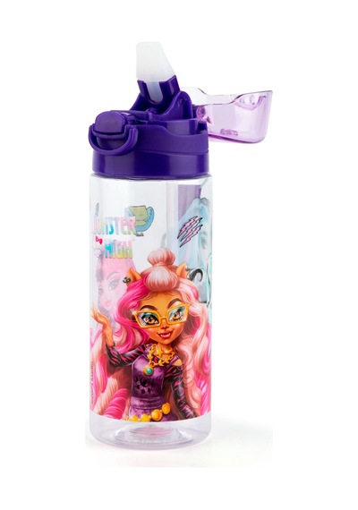Monster High 500 Ml Pipetli Mor Kapaklı Plastik Matara Suluk - Kız Çocuk