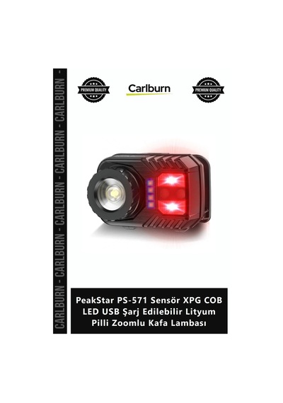 Özel Üretim Peakstar Ps571 Sensör Xpg Cob Led Usb Şarj Edilebilir Lityum Pilli Zoomlu Kafa Lambası Diğer