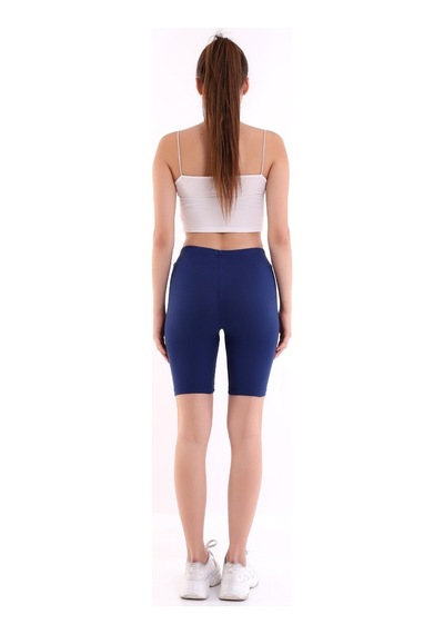 Self Clothing Kadın Lacivert Penye Kumaş Yüksek Bel Kısa Tayt Slf1295