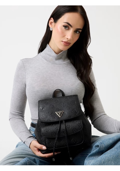 Guess Cresidia 4g Şakayık Logolu Kadın Mini Sırt Çantası Hwpd9888310 Siyah