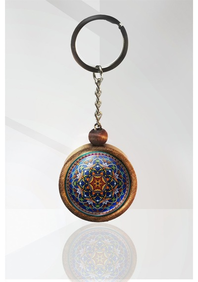 Mandala Ahşap Anahtarlık Tek Ebat N11.3302