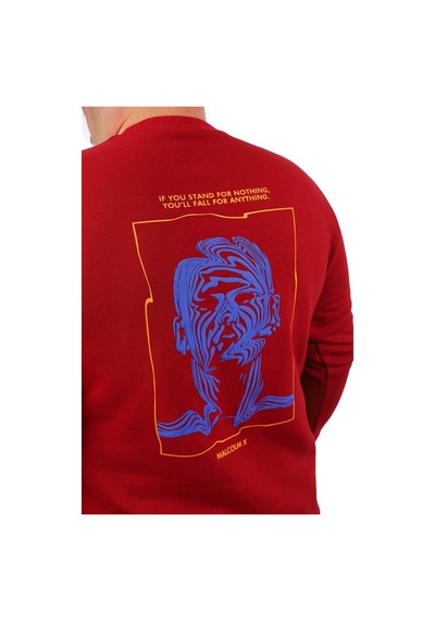 Starbattal Büyük Beden Erkek Sweat Malcolmx 22735 Bordo