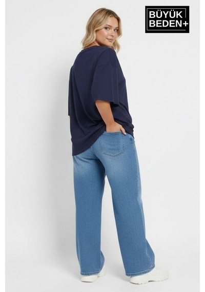 Superlife Kadın Büyük Beden Ar Baskılı 3xl-6xl Bisiklet Yaka Tshırt Spr26btsk510-1 Lacivert Superlife Kadın Büyük Beden Ar Baskılı 3xl-6xl Bisiklet Yaka Tshırt Spr26btsk510-1 Lacivert