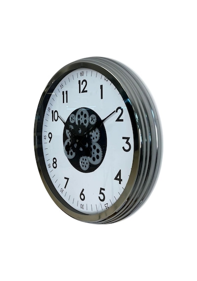 Krom Şıklık Sade 60 Cm Çarklı Duvar Saati 11