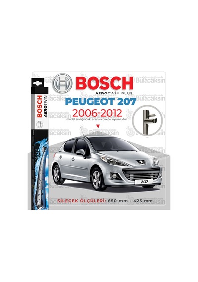 Peugeot 207 Muz Silecek Takımı 2006-2012 Bosch Aerotwin