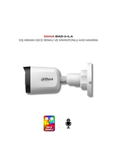 Cooper Serisi 2mp Bullet Kamera Hac-b1a21p-u-ıl-a Smart Dual Light Dahili Mikrofon Gece Renkli