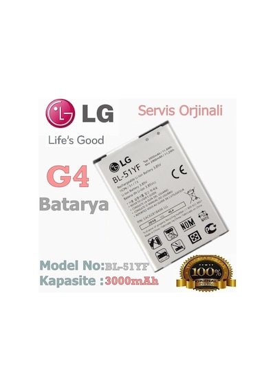 LG Uyumlu G4 Bl-51Yf Batarya Pil Garantili 3000Mah
