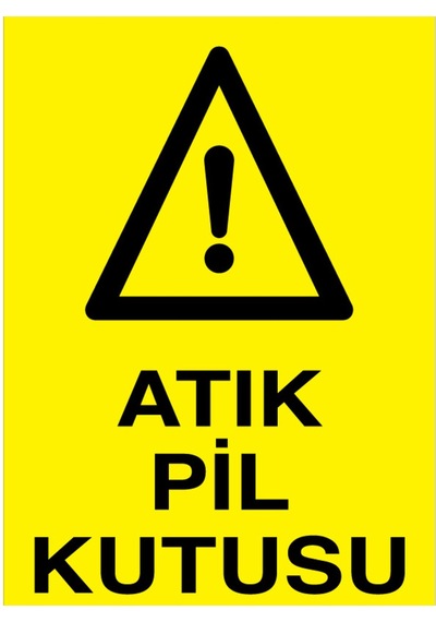 Atık Pil Kutusu Uyarı Tabelası - 20x30 Foreks - Pa2