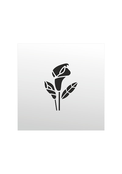 Folyo Sticker Çiçek Deseni Adkpquy351 20cm Uzunluk Siyah