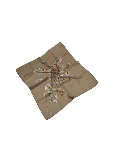 Mim Eşarp Mısırlı Eşarpları Cocoon Twill Sport Çiçek Desenli Eşarp Camel