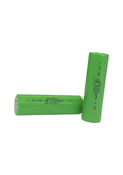 Sertec - 1.2v 2000 Mah - Aa - Ni-mh Şarjlı Pil - Başsız / Flat Head Evimdeyokyok