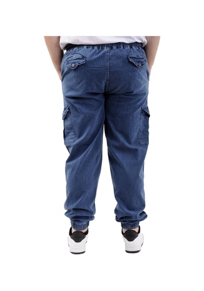 Mode Xl Büyük Beden Erkek Kot Jogger Kargo Cepli Toronto 23917 Mavi Mavi