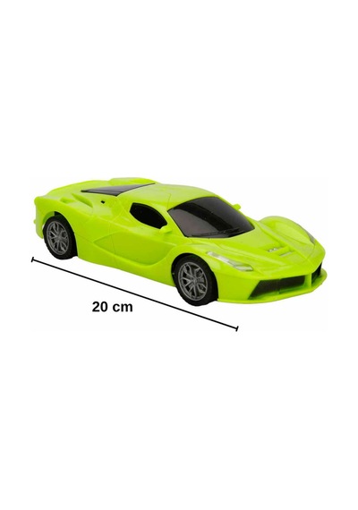 1:18 Şarjlı Uzaktan Kumandalı Spor Araba - Full Fonksiyon Usb Kablolu Oyuncak Araba 20 Cm Yeşil